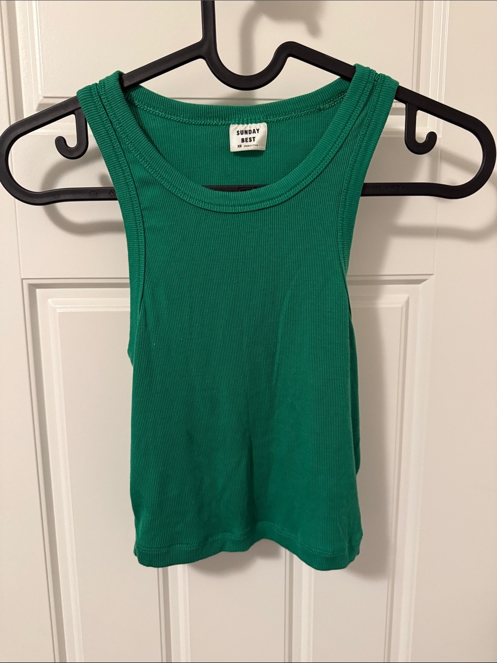 Sunday Best Emerald Ribbed Tank Top